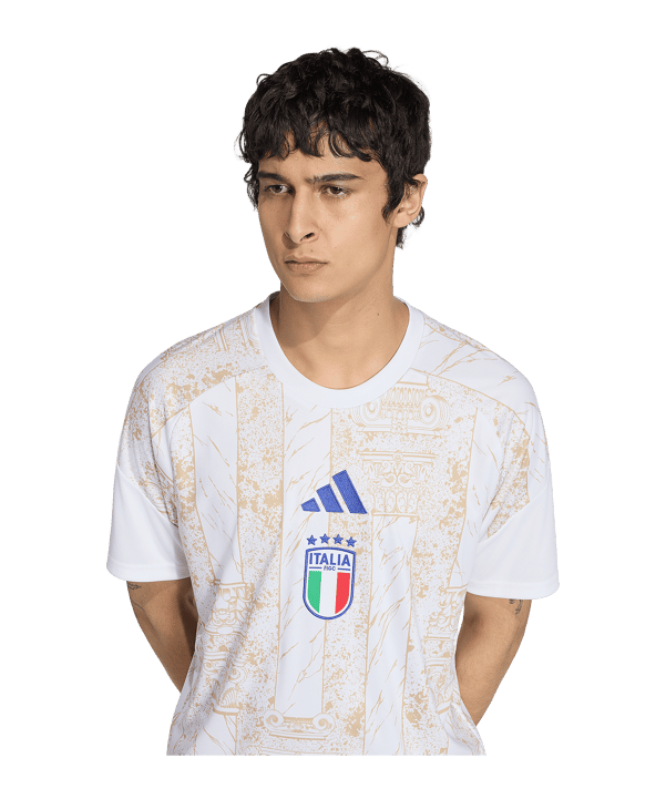 adidas FIGC Italien PRE T-Shirt Weiß - weiss