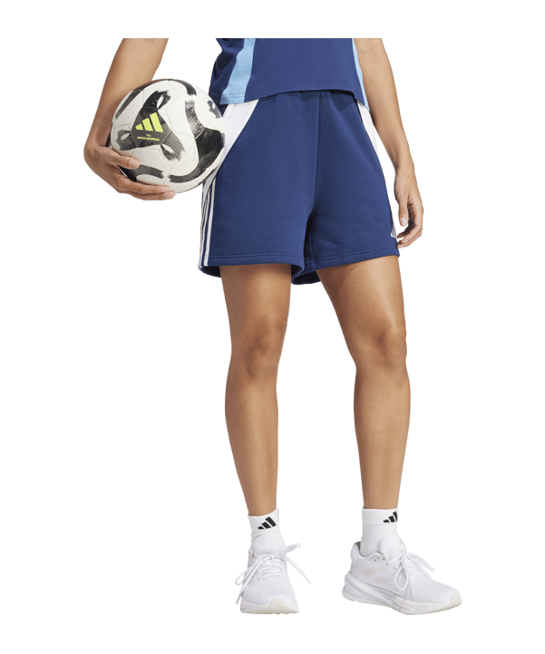 adidas Tiro 24 Short Damen Blau Weiss - blau