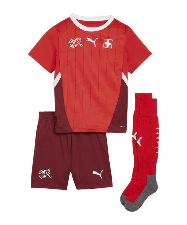 PUMA Schweiz Minikit Home EM 2024 Rot F01 - rot