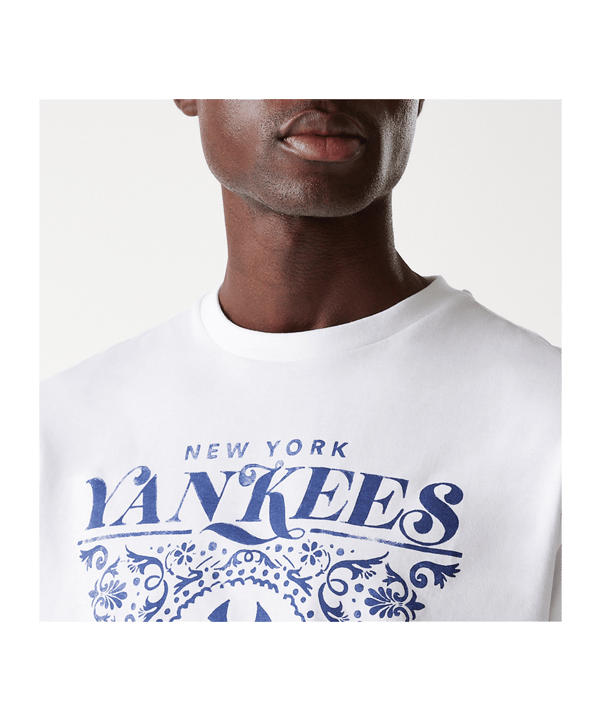 New Era MLB New York Yankees Floral Graphic Oversized T-Shirt Weiss - weiss