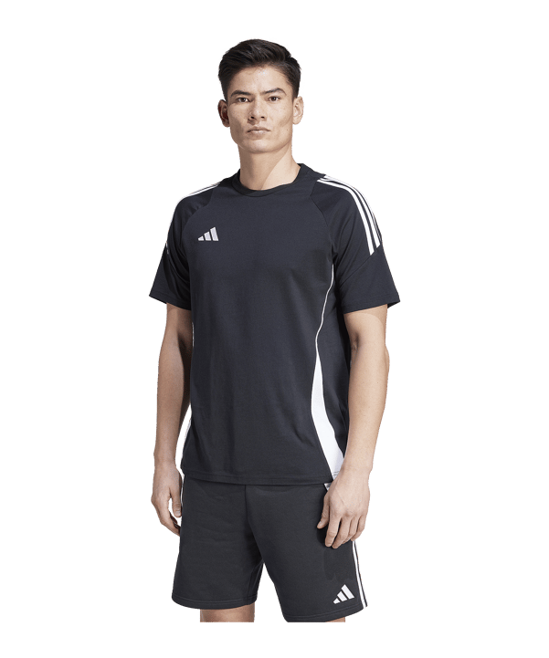 adidas Tiro 24 T-Shirt Schwarz Weiss Tall Größe - schwarz