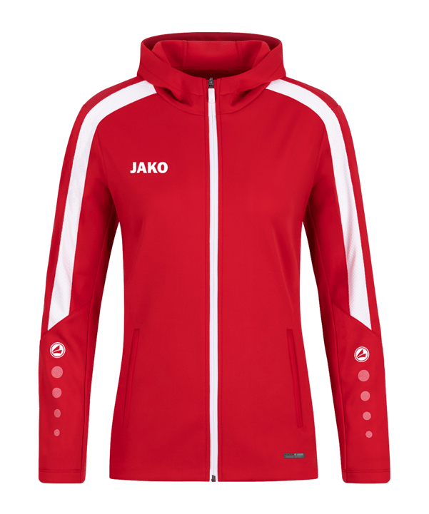 JAKO Power Kapuzenjacke Damen Rot Weiss F100 - rot