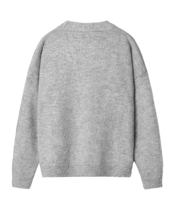 Burocs Fuzzy Jacquard Cardigan Jacke Grau - grau