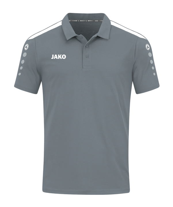 JAKO Power Poloshirt Grau Weiss F840 - grau