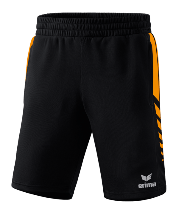 Erima Six Wings Worker Short Kids Schwarz Orange