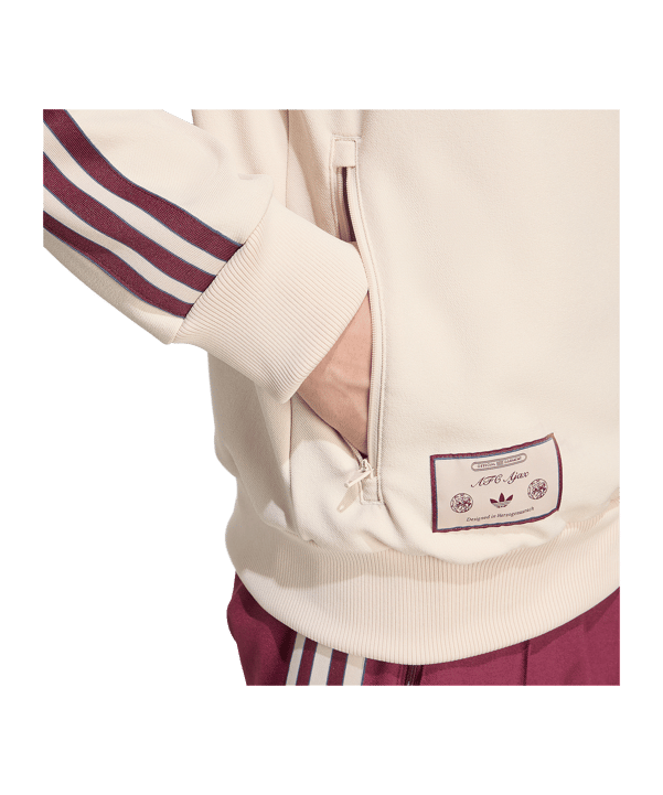 adidas Ajax Amsterdam Icon Track Sweatshirt Beige - beige
