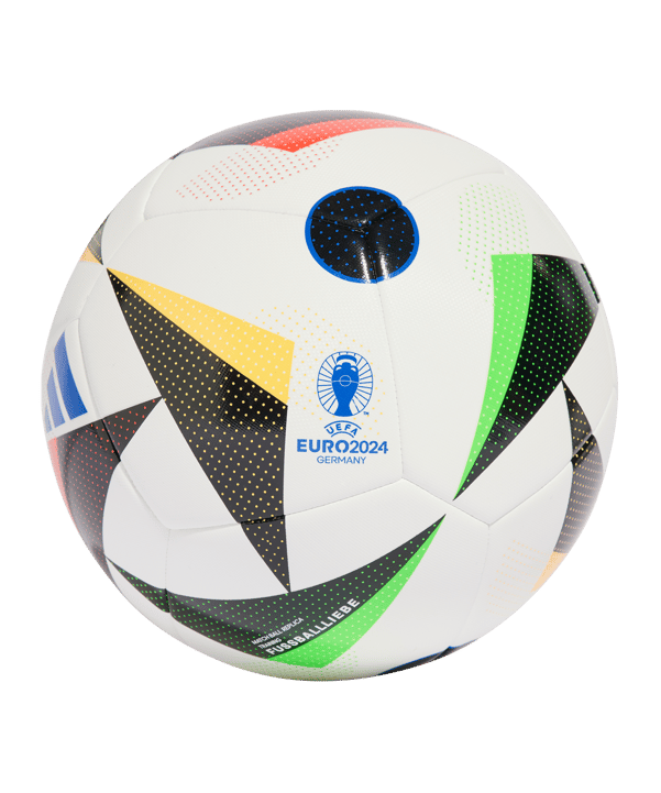 adidas Fussballliebe TRN Trainingsball EM 2024 Weiss Schwarz Blau - weiss