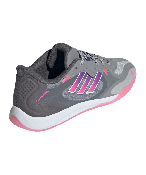 adidas Fevernova Court IN Halle Grau Pink Blau - grau