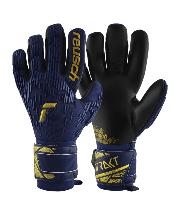 Reusch Attrakt Freegel Silver TW-Handschuhe Blau Gold Schwarz F4411 - blau