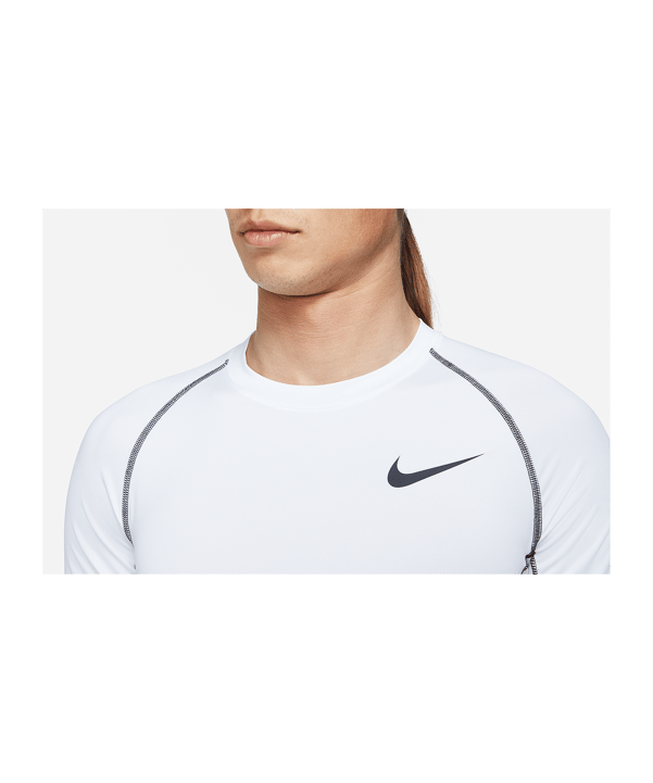 Nike Pro Longsleeve Weiss Schwarz F100 - weiss