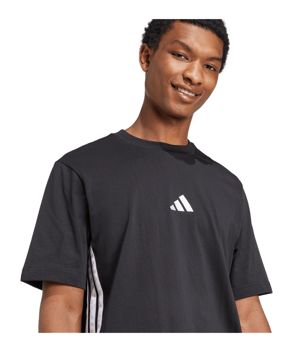 adidas 3 Stripes T-Shirt Schwarz - schwarz