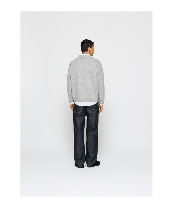 Burocs Fuzzy Jacquard Cardigan Jacke Grau - grau