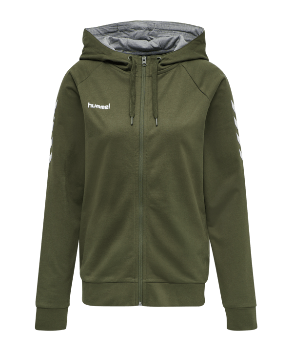 Hummel Cotton Kapuzenjacke Damen Grün F6084 - gruen
