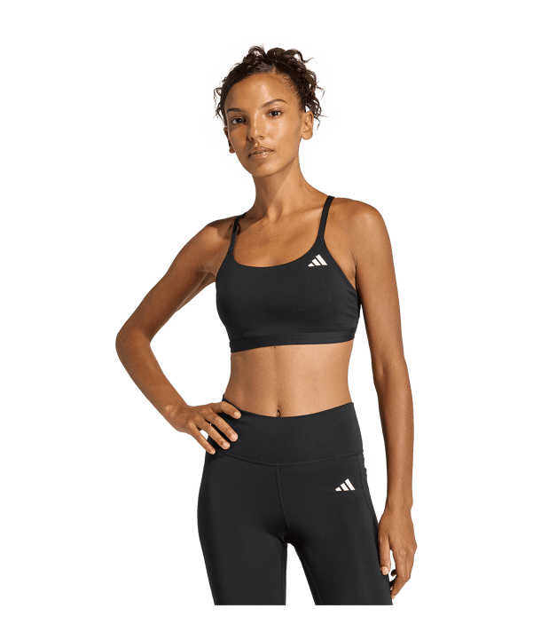 adidas Optime Essentials Workout Sport-BH Damen Schwarz - schwarz
