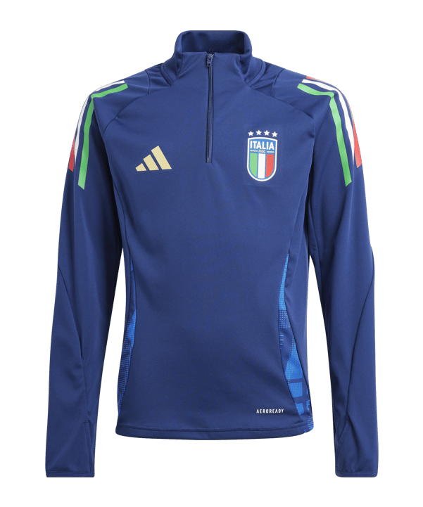 adidas Italien HalfZip Sweatshirt EM 2024 Kids Blau - blau