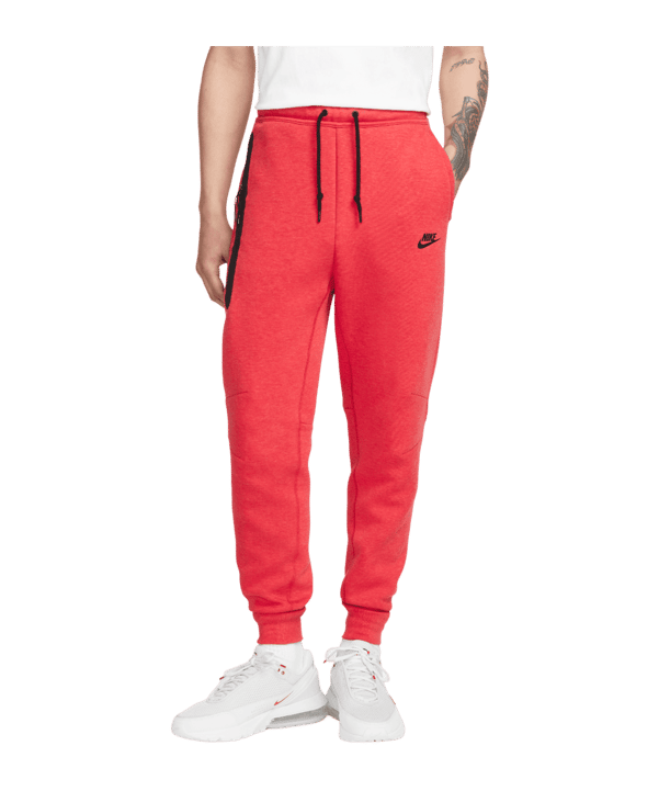 Nike Tech Fleece Jogginghose Rot Schwarz F672 - rot