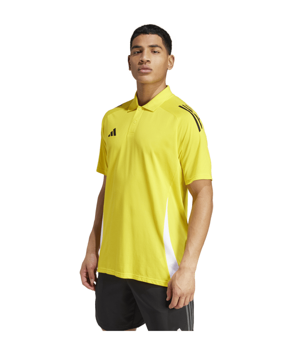 adidas Tiro 24 Competition Poloshirt Grau Weiss - gelb