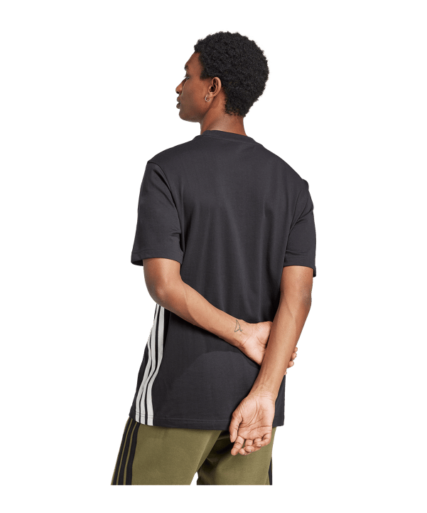 adidas 3 Stripes T-Shirt Schwarz - schwarz