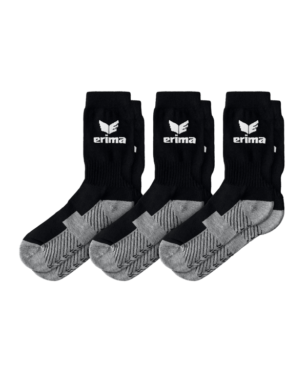 Erima 3-Pack Sportsocken Schwarz - schwarz