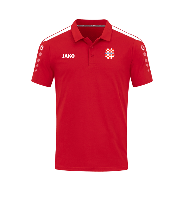 JAKO Power Poloshirt Rot Weiss F100