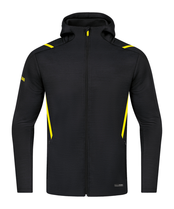 JAKO Challenge Freizeit Kapuzenjacke Gelb F505 - schwarz