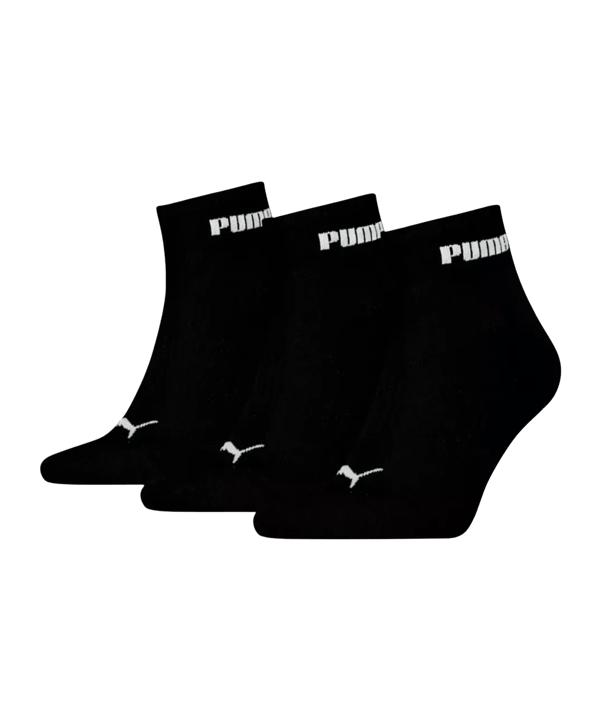 PUMA Quarter Plain 3P Socken Schwarz F200 - schwarz