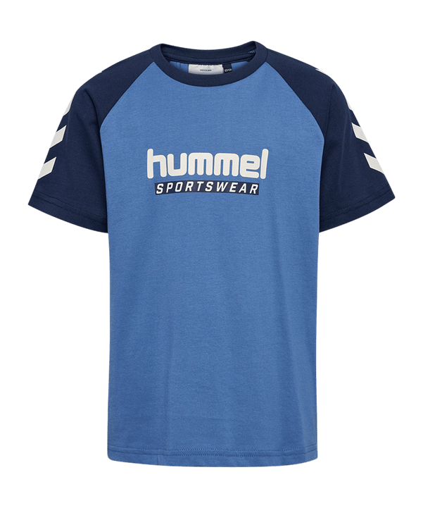 Hummel Logo T-Shirt Kids Blau F7379 - blau