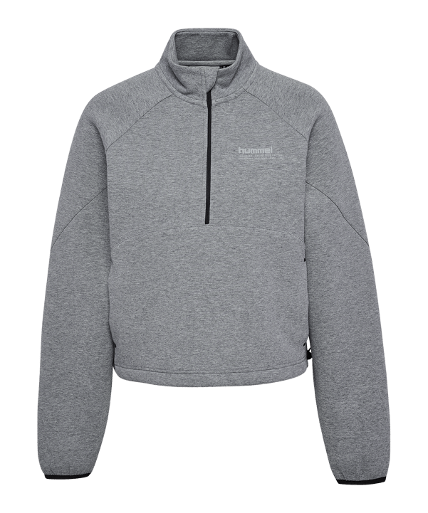 Hummel Tech Fleece Boxy Half Zip Sweatshirt Damen Grau F2006 - grau