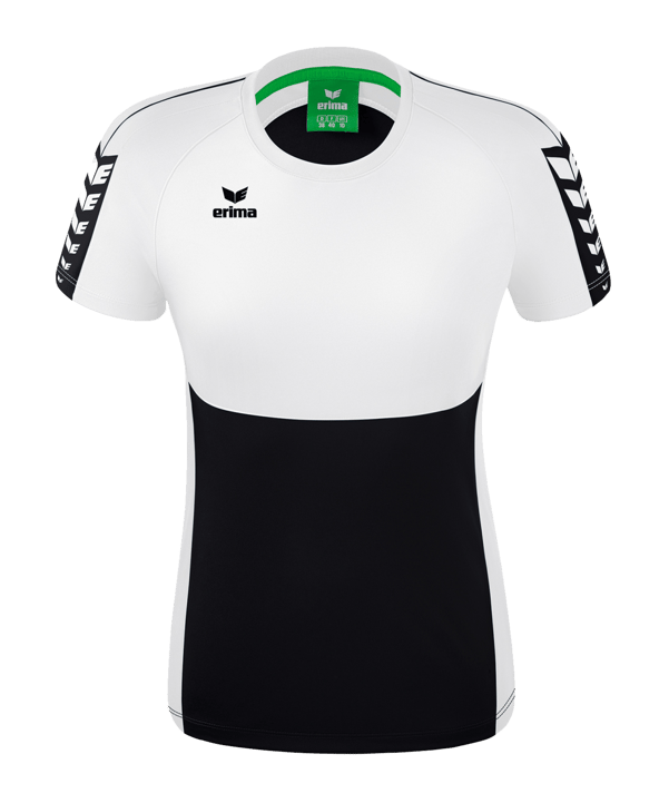 Erima Six Wings T-Shirt Damen Schwarz Weiss - schwarz