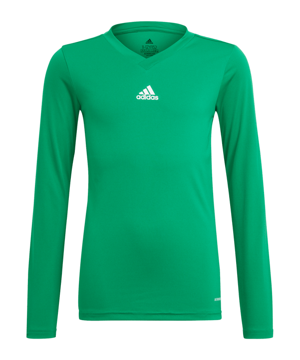 adidas Team Base Top langarm Kids Dunkelgrün - gruen