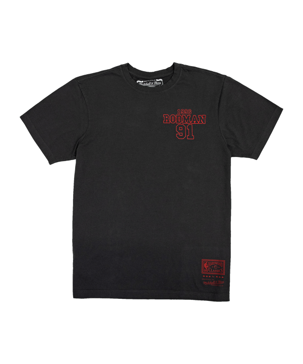 Mitchell and Ness Chicago Bulls NBA 96 Championship Dennis Rodman T-Shirt Schwarz - schwarz