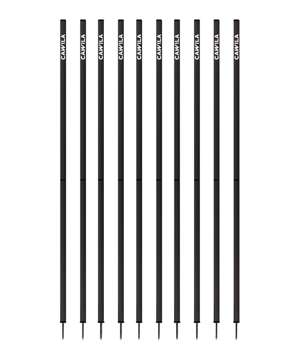 Cawila Academy Slalomstangen 10er Set (33mmx180cm) Schwarz - schwarz