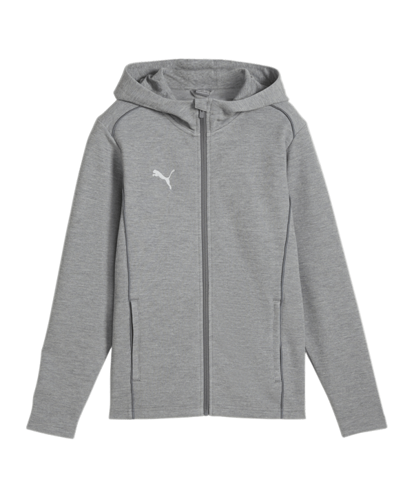 PUMA teamFINAL Casuals Kapuzenjacke Kids Grau F33 - grau