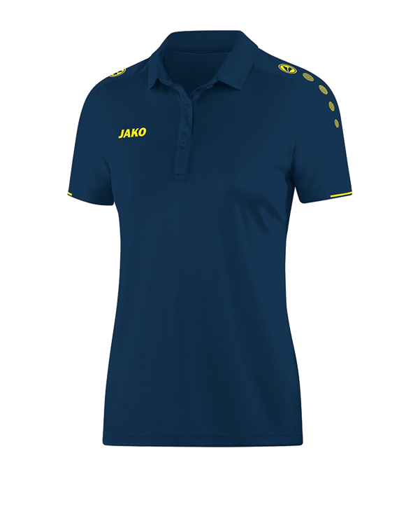 Jako Classico Poloshirt Damen Blau Gelb F42 - blau