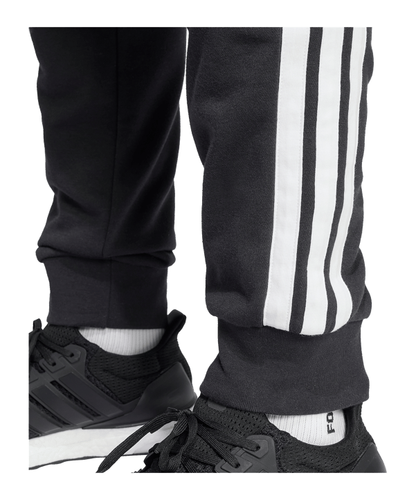 adidas Essentials 3 Stripes Jogginghose Schwarz Black - schwarz