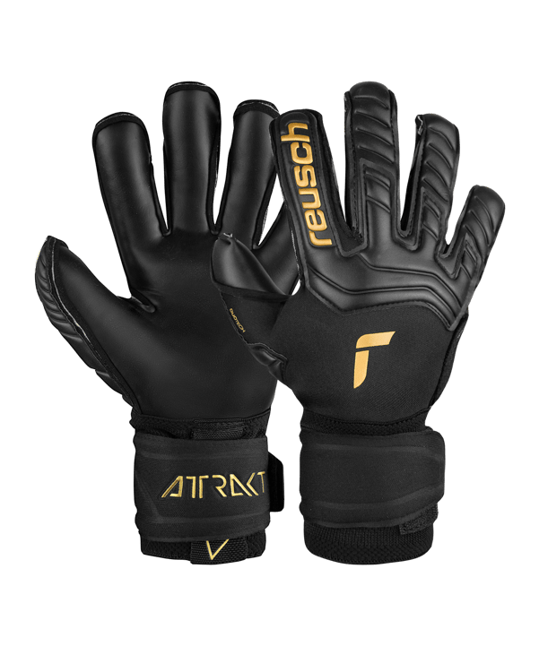 Reusch Attrakt Duo Evolution Cut Torwarthandschuh Schwarz Gold F7707 - schwarz