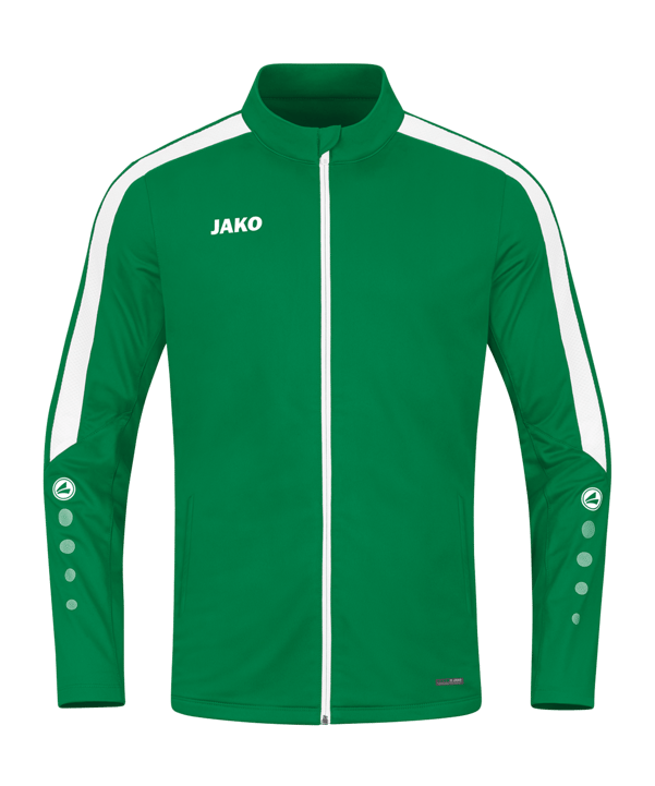 JAKO Power Polyesterjacke Grün Weiss F200 - gruen