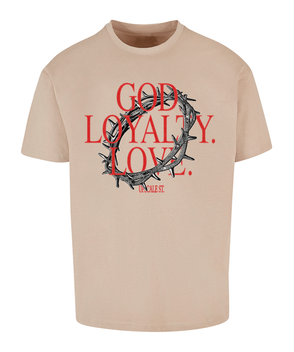 Mister Tee God Loyalty Love O T-Shirt Beige - beige