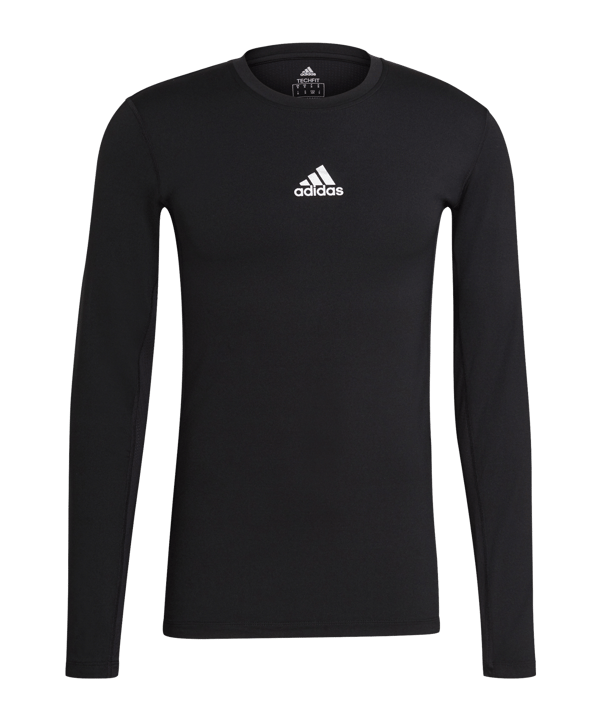 adidas Techfit Shirt langarm Schwarz - schwarz