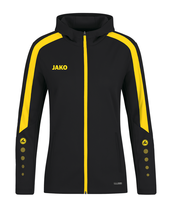 JAKO Power Kapuzenjacke Damen Schwarz Gelb F803 - schwarz