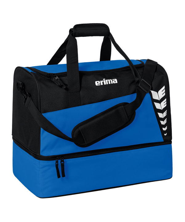 Erima Six Wings Sporttasche mit Bodenfach Gr. L Blau Schwarz - blau