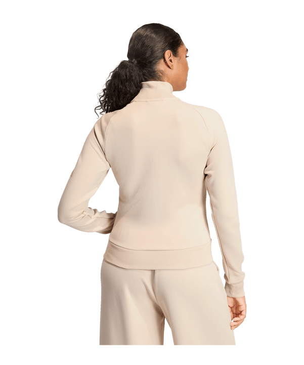 adidas Soft Lux Slim Trainingsjacke Damen Beige - beige