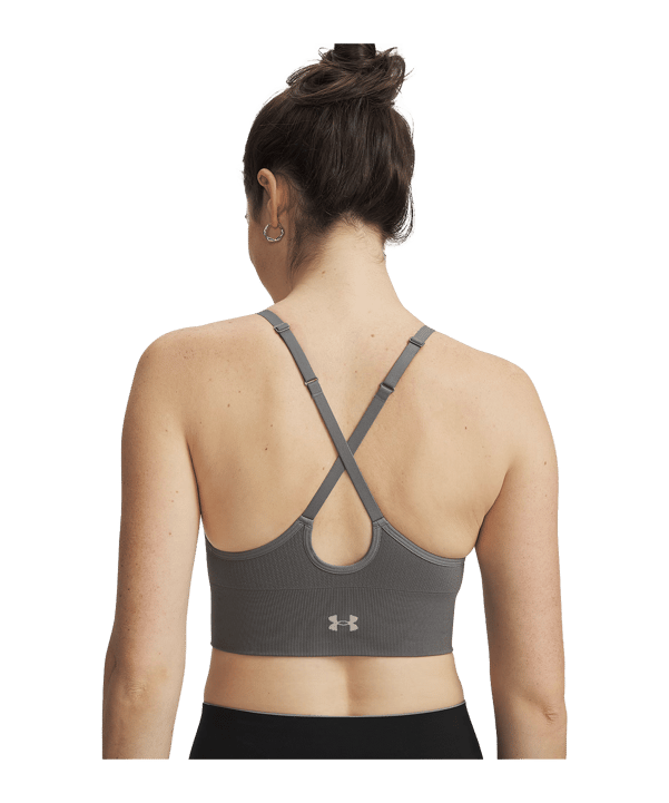 Under Armour Vanish Seamless Low Sport-BH Damen Grün F709 - grau
