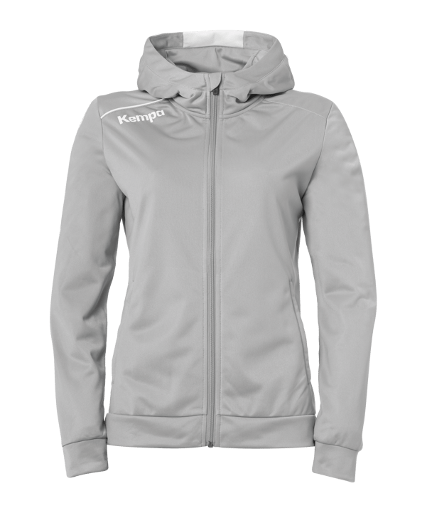 Kempa Player Kapuzenjacke Damen Grau Weiss F11 - grau
