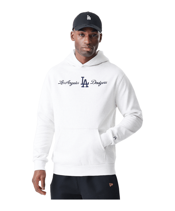 New Era MLB Script Los Angeles Dodgers Oversized Hoody Grau - grau