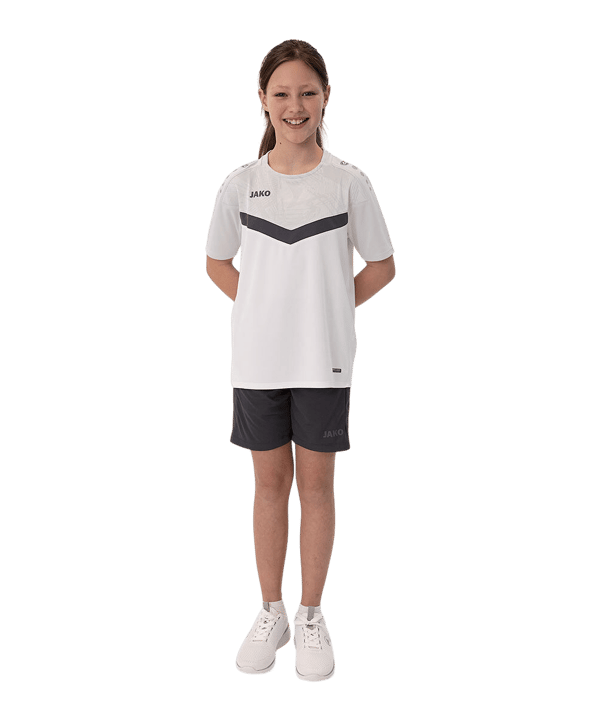 JAKO Icon T-Shirt Kids Weiss Grau F016 - weiss