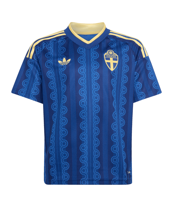 adidas SvFF Schweden Trikot Away WM 2026 Kids Blau - blau