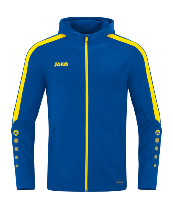 JAKO Power Kapuzenjacke Kids Blau Gelb F404 - blau