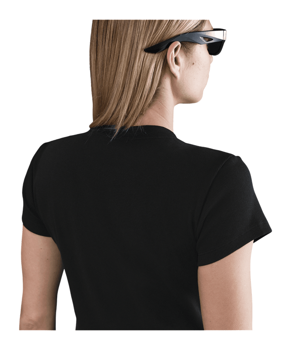 Nike NSW Rib T-Shirt Damen Schwarz F010