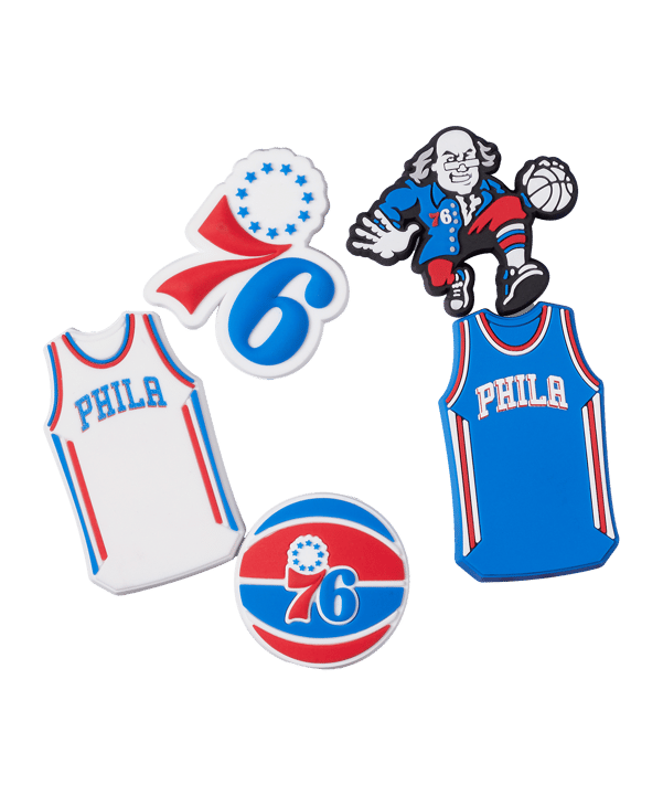 Crocs NBA Philadelphia 76ers Pin 5er Pack Merch - weiss